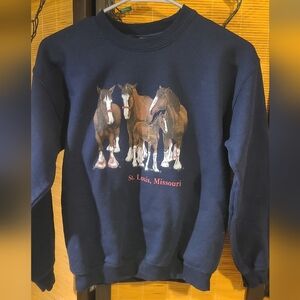 Budweiser Clydesdale St. Louis Front & Back Pullover Crewneck Sweatshirt